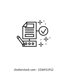 Pencil file analysis icon. Element of management icon