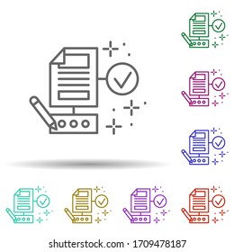 Pencil file analysis multi color icon. Simple thin line, outline vector of managment icons for ui and ux, website or mobile application
