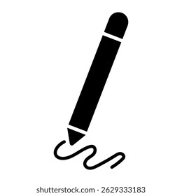 Pencil Fill Icon. Black and White Pencil Drawing Symbol