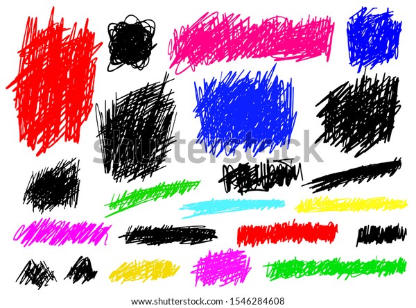 Pencil,\
fine marker or ballpoint pen strokes. Cross out lines. Varied set\
of erasures.  Hand-drawn. Editable color.\
Vector