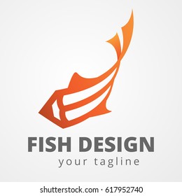 Pencil Fish Design Logo