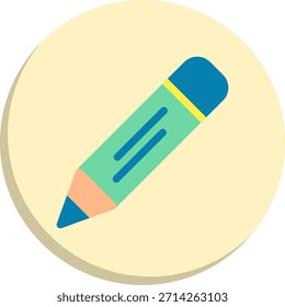 Icono de estilo de círculo plano de lápiz