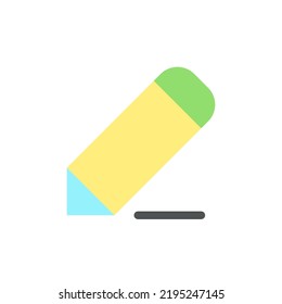 Pencil flat color ui icon. Drawing lines. Photo decoration. Photography editor instrument. Simple filled element for mobile app. Colorful solid pictogram. Vector isolated RGB illustration