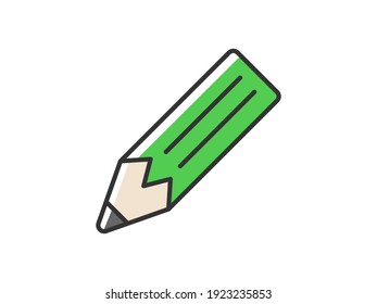 Pencil flat design icon illustration.