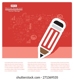 Pencil. Flat Design vector icon