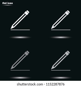 Pencil flat grayscale vector icon.