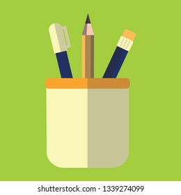 Pencil Flat Icon Design