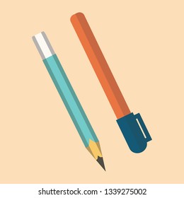 Pencil Flat Icon Design