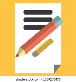 Pencil Flat Icon Design