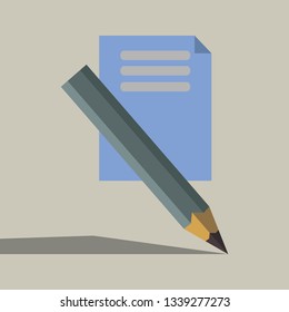 Pencil Flat Icon Design