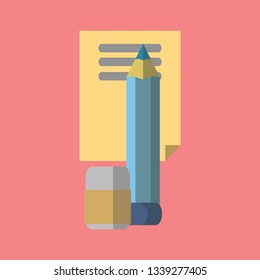 Pencil Flat Icon Design