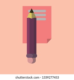 Pencil Flat Icon Design