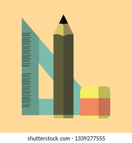 Pencil Flat Icon Design