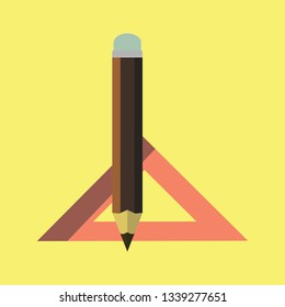 Pencil Flat Icon Design