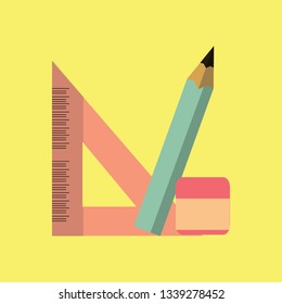 Pencil Flat Icon Design