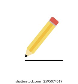 Pencil flat icon design on white background.