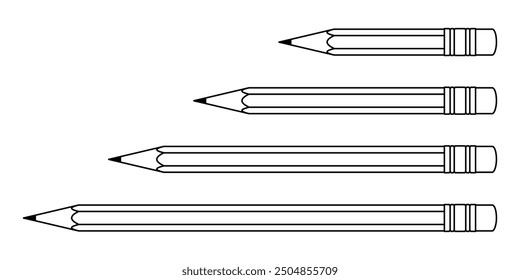 Pencil flat icon for design. Outline symbol for business card, logo design, web or mobile app design. 