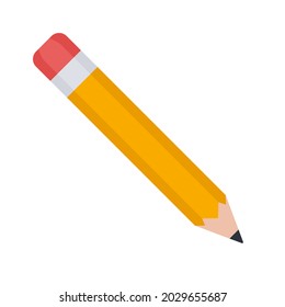 Pencil flat icon. Education element. Vector isolated on white background	