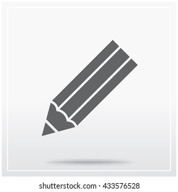 Pencil. Flat icon of graphical symbol of drawing or drafting tools. Vector illustration