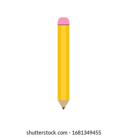 Pencil flat icon isolated on white background. Vector illustration. Eps 10.