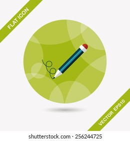 Pencil flat icon with long shadow,eps10