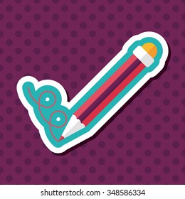 Pencil flat icon with long shadow,eps10