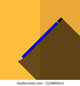 Pencil Flat Icon LongShadow.