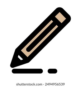 Icono plano de lápiz. herramientas de oficina, estudiantes y obreros. adecuado para interfaces, Sitios web, UI y App móviles.