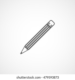 Pencil Flat Icon On White Background