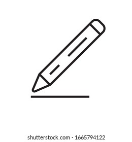 Pencil flat icon, Outline logo Vector