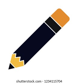 Pencil flat icon - school Pencil symbol. vector education illustration, stationery drawing tool isolated - sketch sign symbol