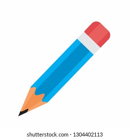 Pencil flat icon - school Pencil symbol. vector education illustration, stationery drawing tool isolated - sketch sign symbol - Vector 