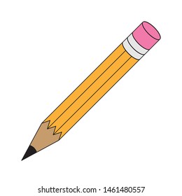 Pencil flat icon - school Pencil symbol. vector education illustration, stationery drawing tool isolated - sketch sign symbol - Vector