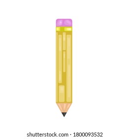 Pencil flat icon - school Pencil symbol. vector education illustration, stationery drawing tool isolated - sketch sign symbol