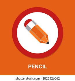 pencil flat icon - simple, vector, icon for website design, mobile app, ui. Vector Illustration