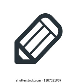 Pencil flat icon. Single high quality outline symbol of graduation for web design or mobile app. Thin line signs of education for design logo, visit card, etc. Outline logo of school