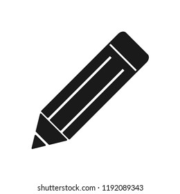 Pencil flat icon. Single high quality outline symbol of graduation for web design or mobile app .