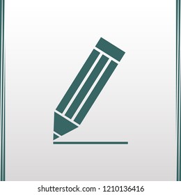 Pencil flat icon. Single high quality outline symbol of graduation for web design or mobile app. Thin line signs of education for design logo, visit card, etc. Outline logo of school