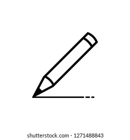 Pencil flat icon. Single high quality outline symbol of graduation for web design or mobile app. Thin line signs of education for design logo, visit card, etc. Outline logo of school - Vector
