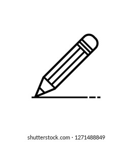 Pencil flat icon. Single high quality outline symbol of graduation for web design or mobile app. Thin line signs of education for design logo, visit card, etc. Outline logo of school - Vector
