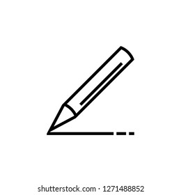 Pencil flat icon. Single high quality outline symbol of graduation for web design or mobile app. Thin line signs of education for design logo, visit card, etc. Outline logo of school - Vector
