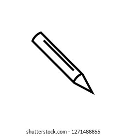 Pencil flat icon. Single high quality outline symbol of graduation for web design or mobile app. Thin line signs of education for design logo, visit card, etc. Outline logo of school - Vector
