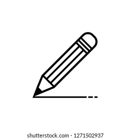 Pencil flat icon. Single high quality outline symbol of graduation for web design or mobile app. Thin line signs of education for design logo, visit card, etc. Outline logo of school - Vector