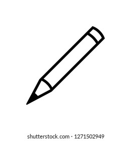 Pencil flat icon. Single high quality outline symbol of graduation for web design or mobile app. Thin line signs of education for design logo, visit card, etc. Outline logo of school - Vector