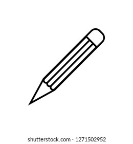 Pencil flat icon. Single high quality outline symbol of graduation for web design or mobile app. Thin line signs of education for design logo, visit card, etc. Outline logo of school - Vector