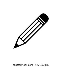 Pencil flat icon. Single high quality outline symbol of graduation for web design or mobile app. Thin line signs of education for design logo, visit card, etc. Outline logo of school - Vector