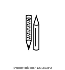 Pencil flat icon. Single high quality outline symbol of graduation for web design or mobile app. Thin line signs of education for design logo, visit card, etc. Outline logo of school - Vector