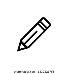 Pencil flat icon. Single high quality outline symbol of graduation for web design or mobile app. Thin line signs of education for design logo, visit card, etc. Outline logo of school