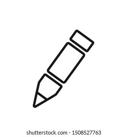 Pencil flat icon. Single high quality outline symbol of graduation for web design or mobile app.