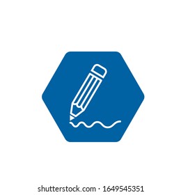 Pencil flat icon. Single high quality outline symbol of graduation for web design or mobile app.